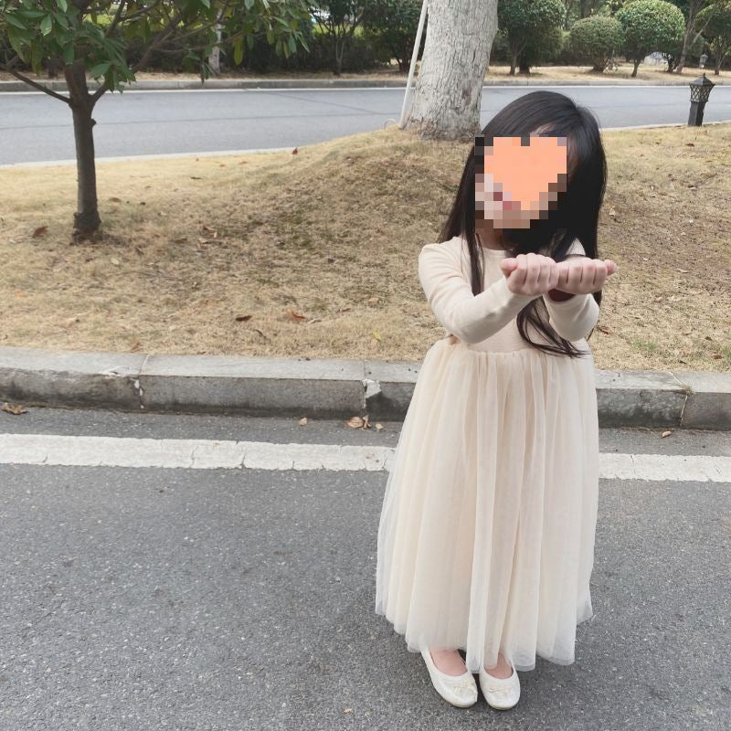 Soft Skin-friendly Long Sleeve Tulle Tutu Princess Dress