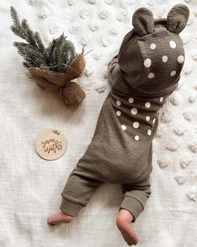 Baby Long-Sleeved Men's And Women's Baby Spring And Autumn Romper Romper Romper Jumpsuit
