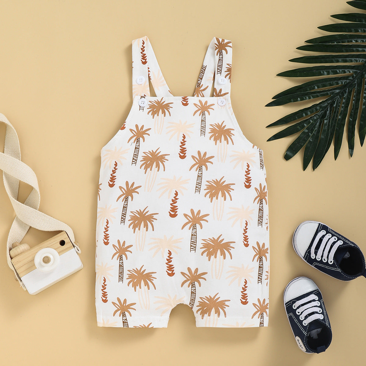 Children Straps Cropped Printed Fashion Suspender Pants