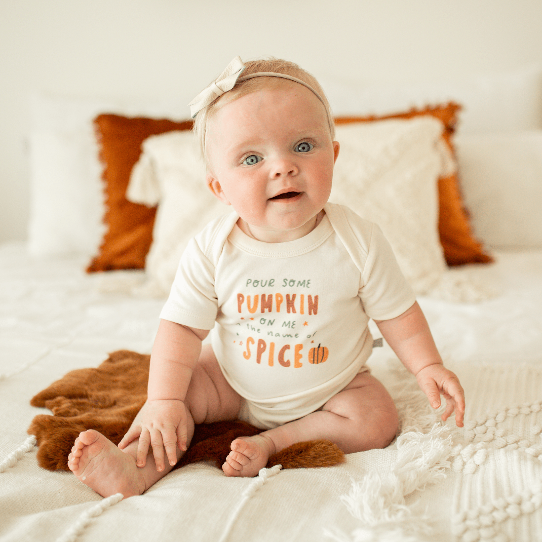 graphic bodysuit | pour some pumpkin