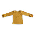Yellow long ruffle sleeve cotton shirt