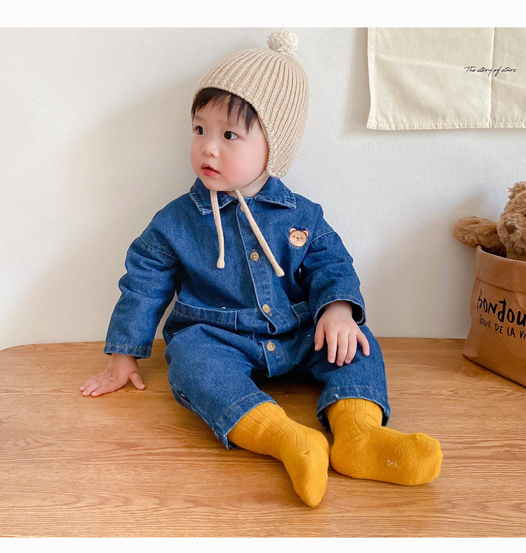 Baby Jumpsuit Thin Long Sleeve Denim Romper