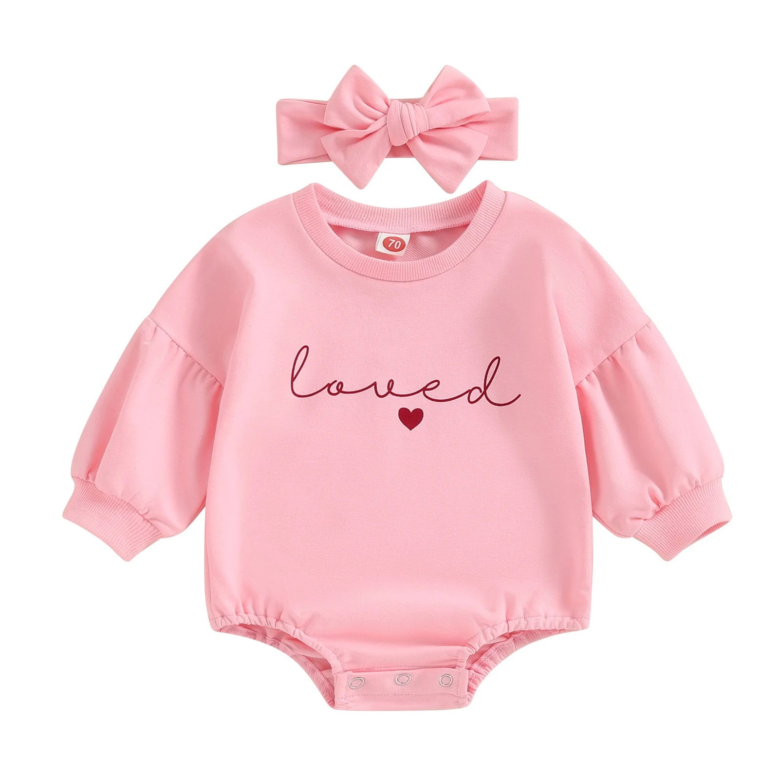 Children's Solid Color Romper Hair Band Set