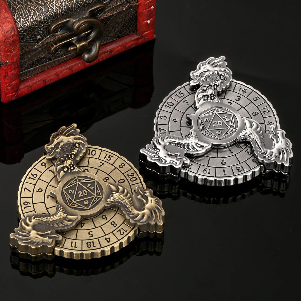 Retro Fantasy Style Turntable Dice Gift Box Set, Essential Creative Accessories For Board Games, Multi-faceted RPG Dice And Circular Scale Design - Advanced Tabletop Game Accessories And Collectibles