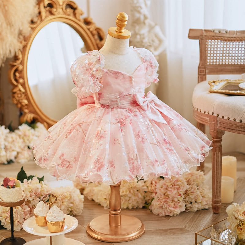 Bride Fellow Kids Wedding Birthday Party Sweet Evening Dress