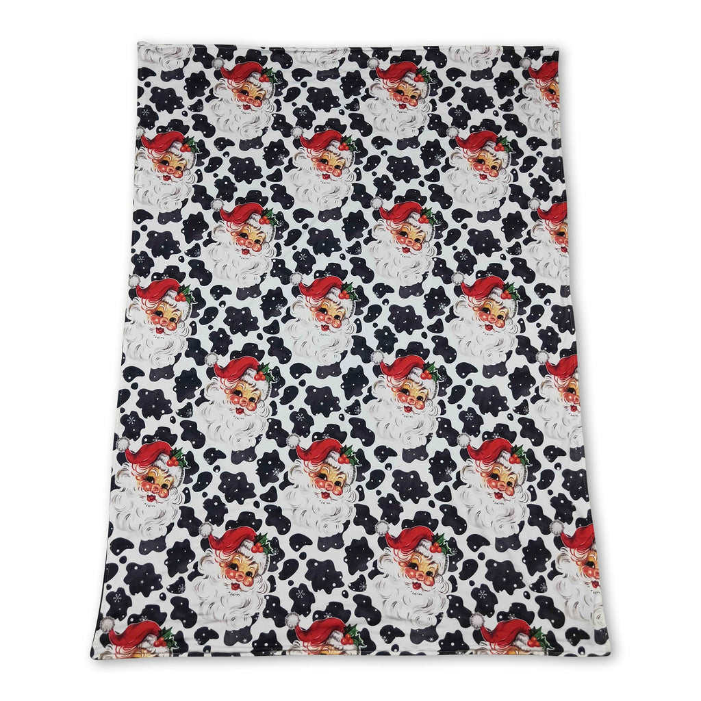 Cow print santa baby kids Christmas blankets