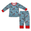 Christmas hat dog long sleeves kids boys pajamas