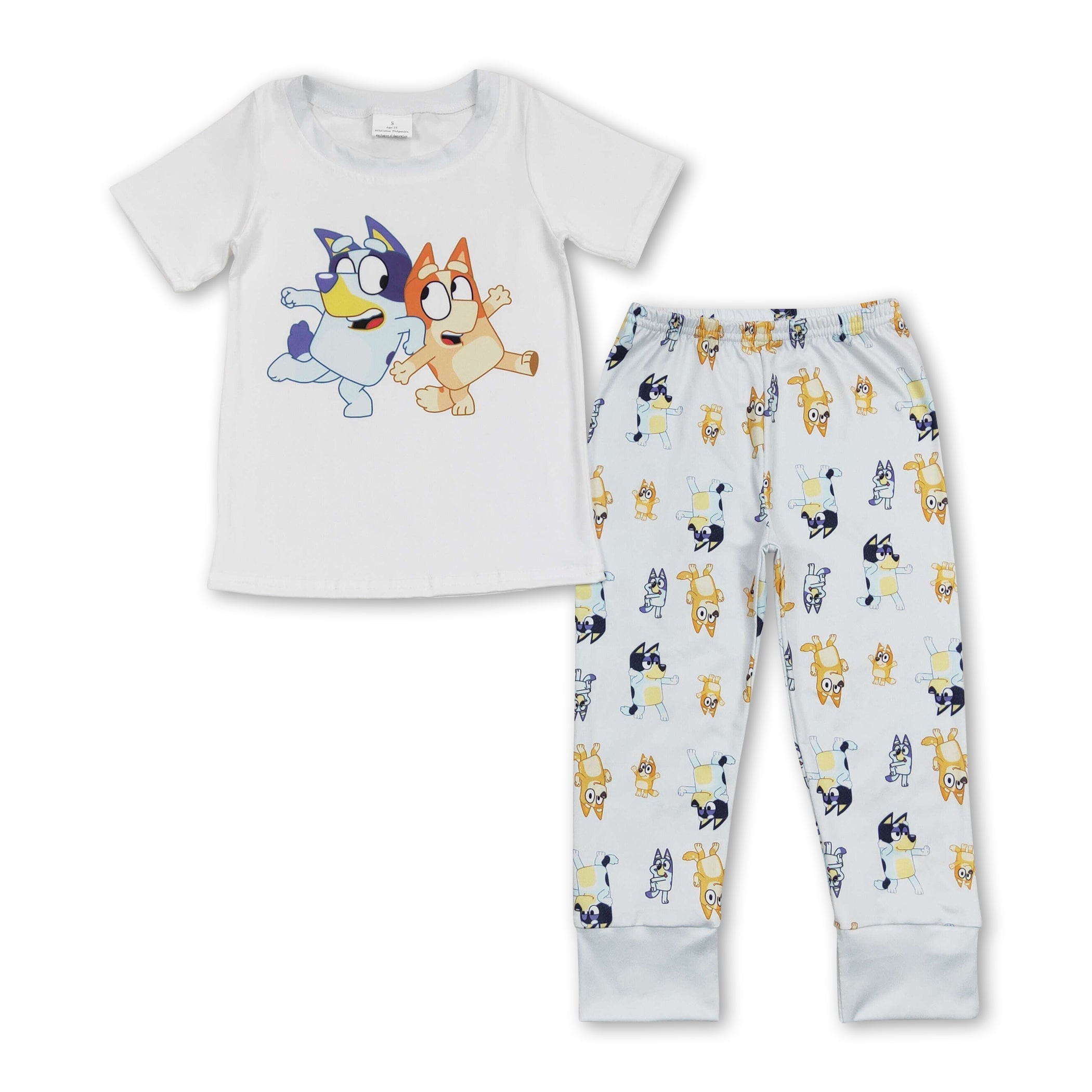 Dog short sleeves top pants kids boys pajamas