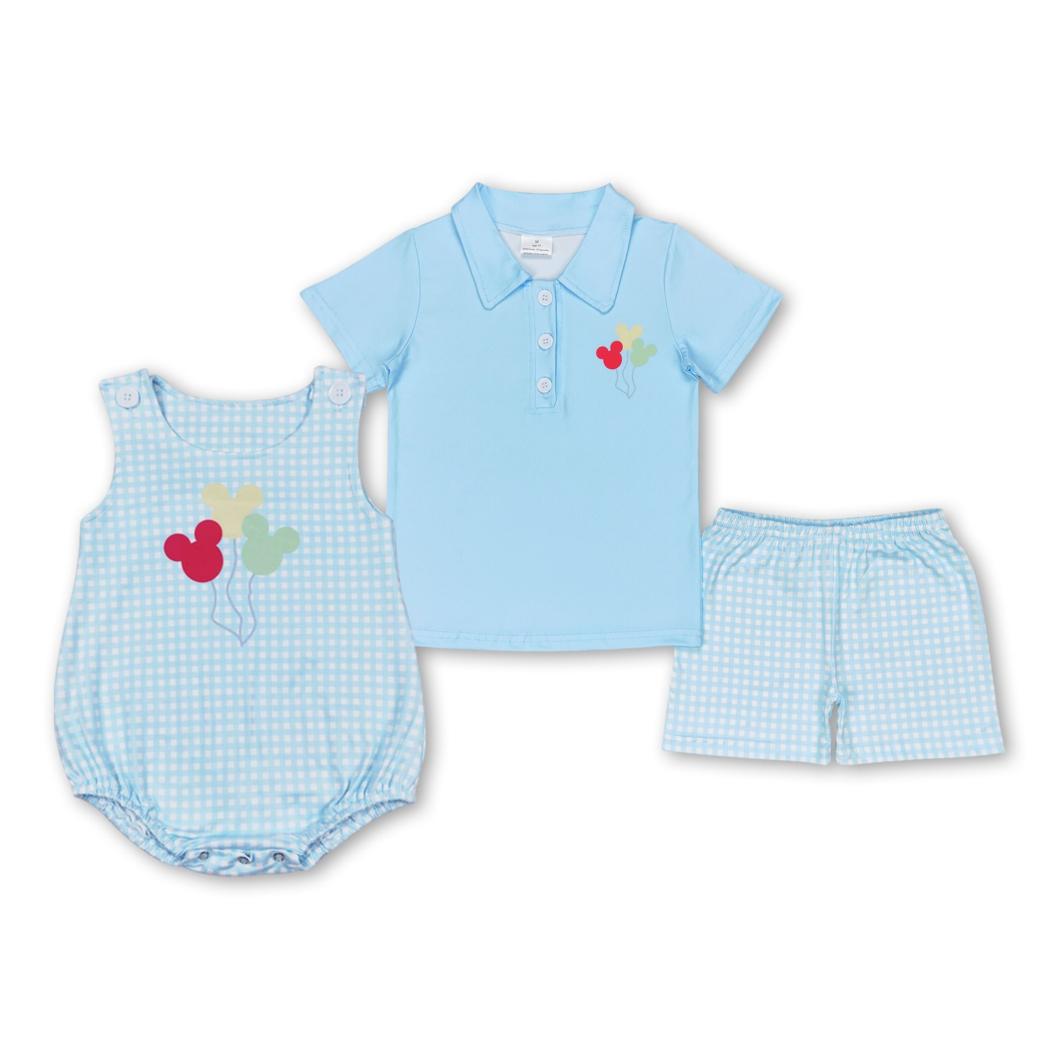 Aqua mouse balloon polo shirt shorts boys summer clothes