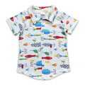 Short sleeves fishing kids boy button up shirt