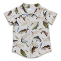 Fish short sleeves kids boy button up shirt