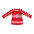 Red white stripe baseball kids boy shirt