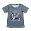 Green short sleeves duck kids boys hunting shirt