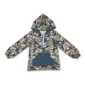Long sleeves pocket duck pattern kids boys zipper hoodie