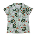 Short sleeves green flag golf kids boys polo shirt