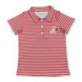 Short sleeves red stripe dog flag boys 4th of july polo shirt