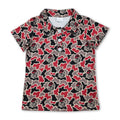 Short sleeves camo dog kids boys team polo shirt