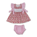 Mama's girl embroidery floral tunic bummies baby clothing set