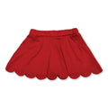 Red pockets scallop kids girls summer activwear skirt