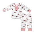 Long sleeves pink stripe duck kids girls pajamas