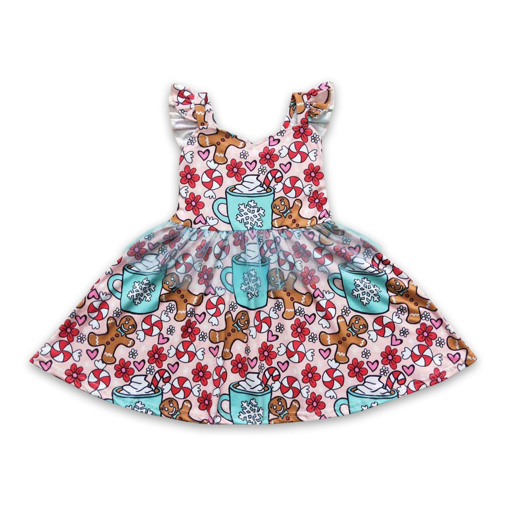 Gingerbread candy milk girls tulle Christmas dresses