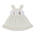 Yellow stripe flutter sleeves princess girls dresses