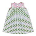 Pink sleeveless crocodile baby girls summer dress