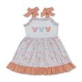 Straps floral mouse ruffle baby girls summer dress
