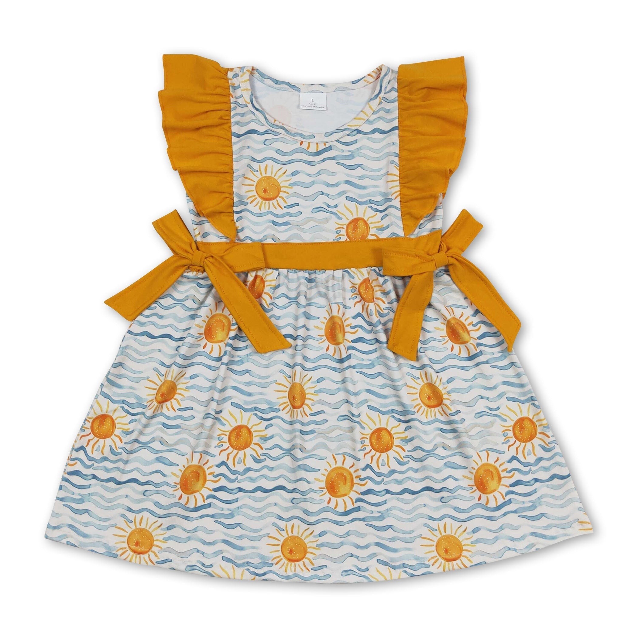 Flutter sleeves sun kids girls summer dresses