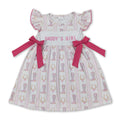 Flutter sleeves daddy's girl boots western kids dresses