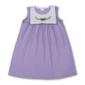 purple green bows print sleeveless girl dress