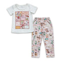 White print top leggings toy kids girls outfits