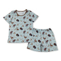 Short sleeves deer turkey duck top shorts adult men pajamas set