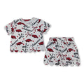 Short sleeves hogs bow scallop girls team outfits