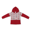 Red santa gingerbread bows girls Christmas hoodie