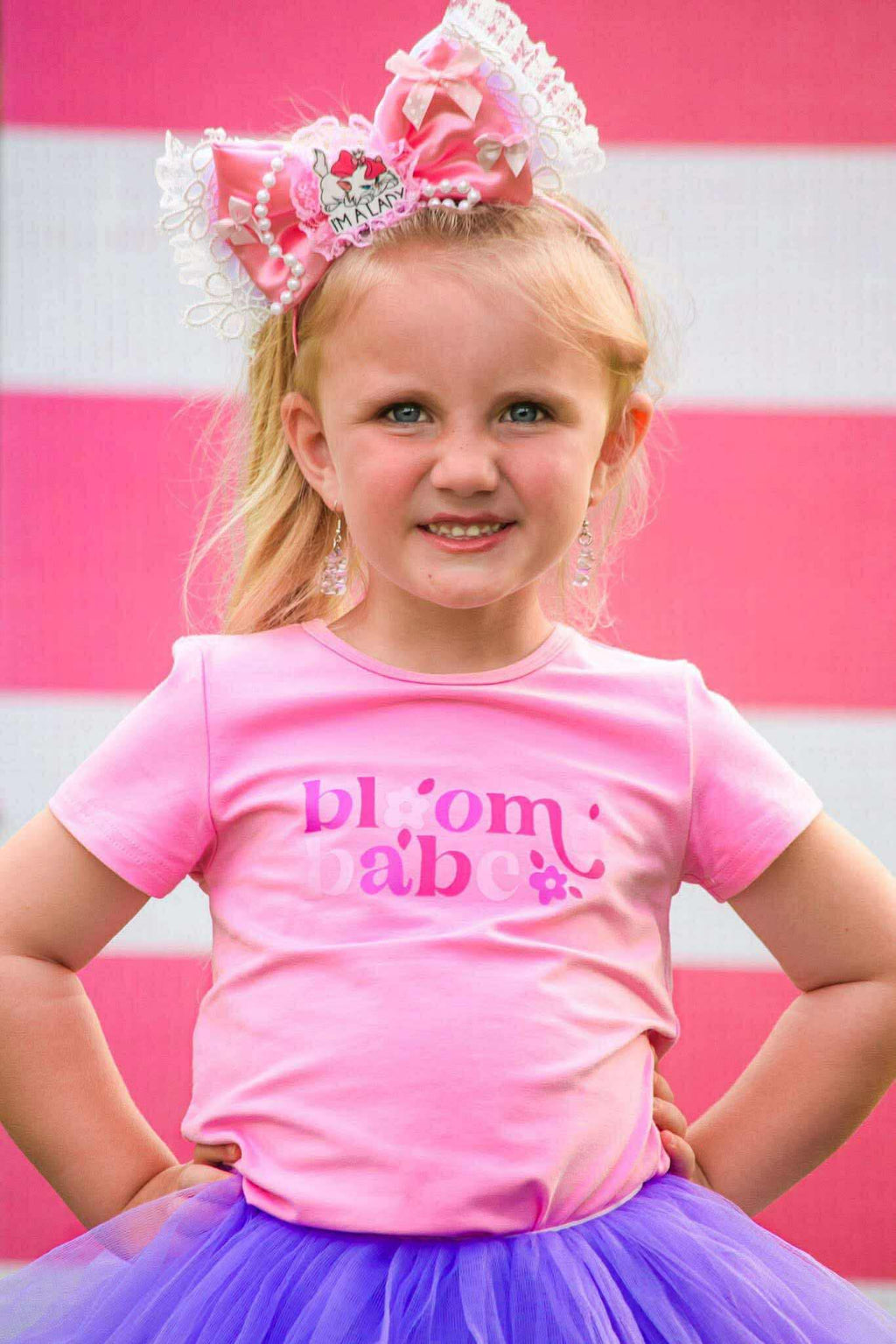 Girls Graphic Tee - Bloom Babe - Pink