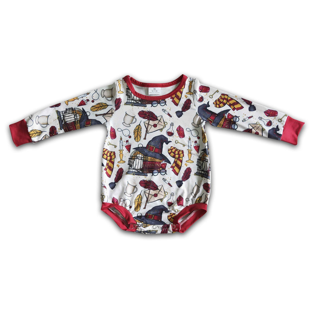 Cute magic long sleeve baby girls fall romper