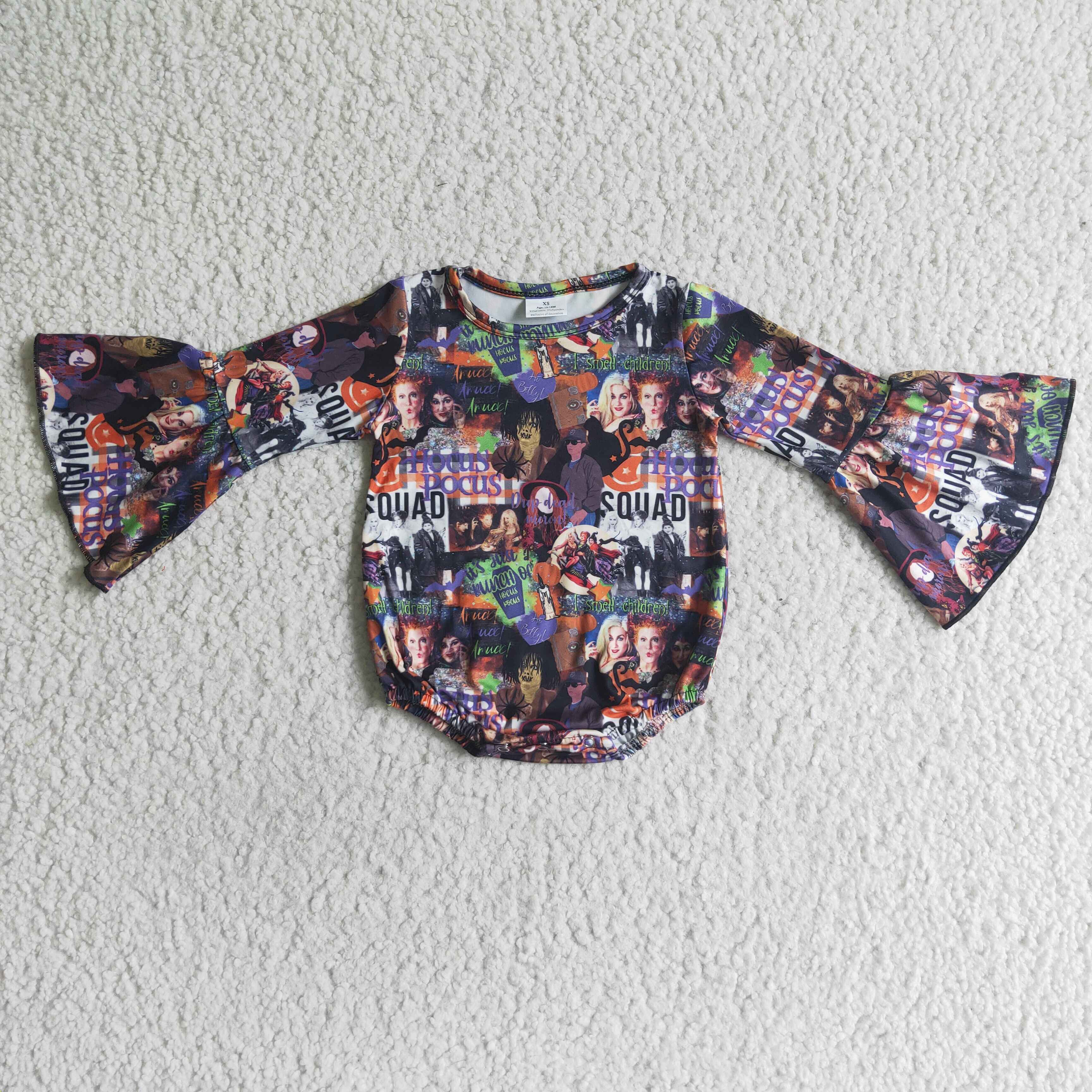 Long sleeve witches baby kids Halloween romper