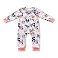 Duck mouse long sleeves zipper baby girls romper