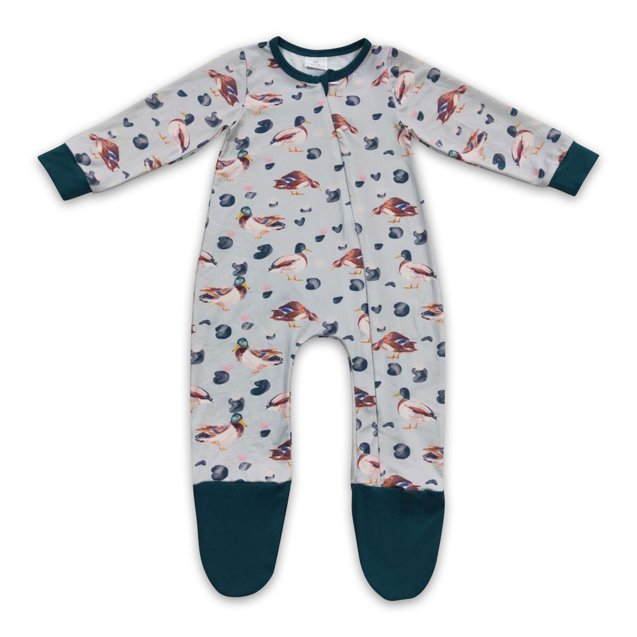 Duck long sleeves zipper baby kids hunting romper