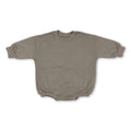 Olive long sleeves cotton baby girls sweat romper