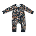Long sleeves brown camo baby kids zipper romper