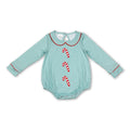 Green plaid candy cane baby boy Christmas romper