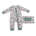 Santa gingerbread cactus boy Christmas zipper romper