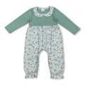Long sleeves floral ruffle baby girls romper