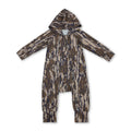 Long sleeves olive camo baby kids hooded zipper romper