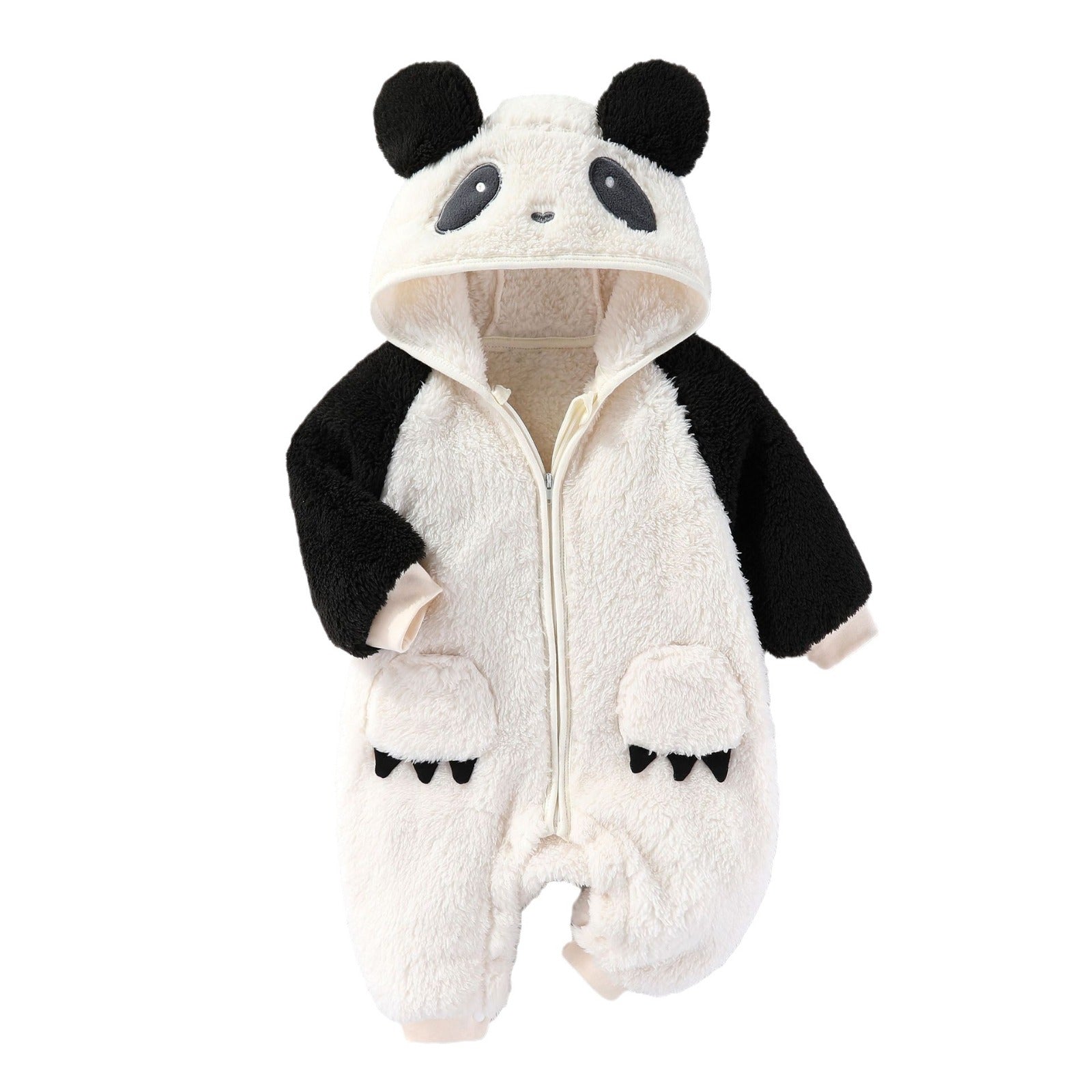 Autumn And Winter Clothes For Babies Baby Thick Warm Long Sleeves Romper Fleece-lined