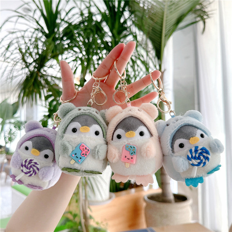 Crossdressing Penguin Doll Ice Cream Small Pendant Shaper Doll