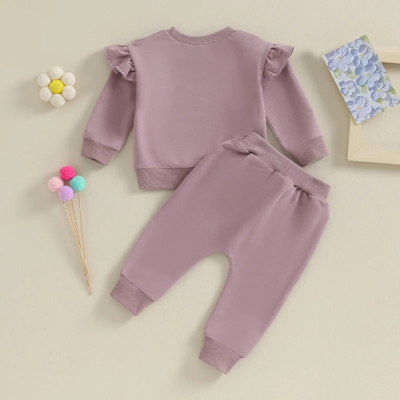 Autumn And Winter Boys Solid Color Long-sleeve Sweater Set Parent-child Children