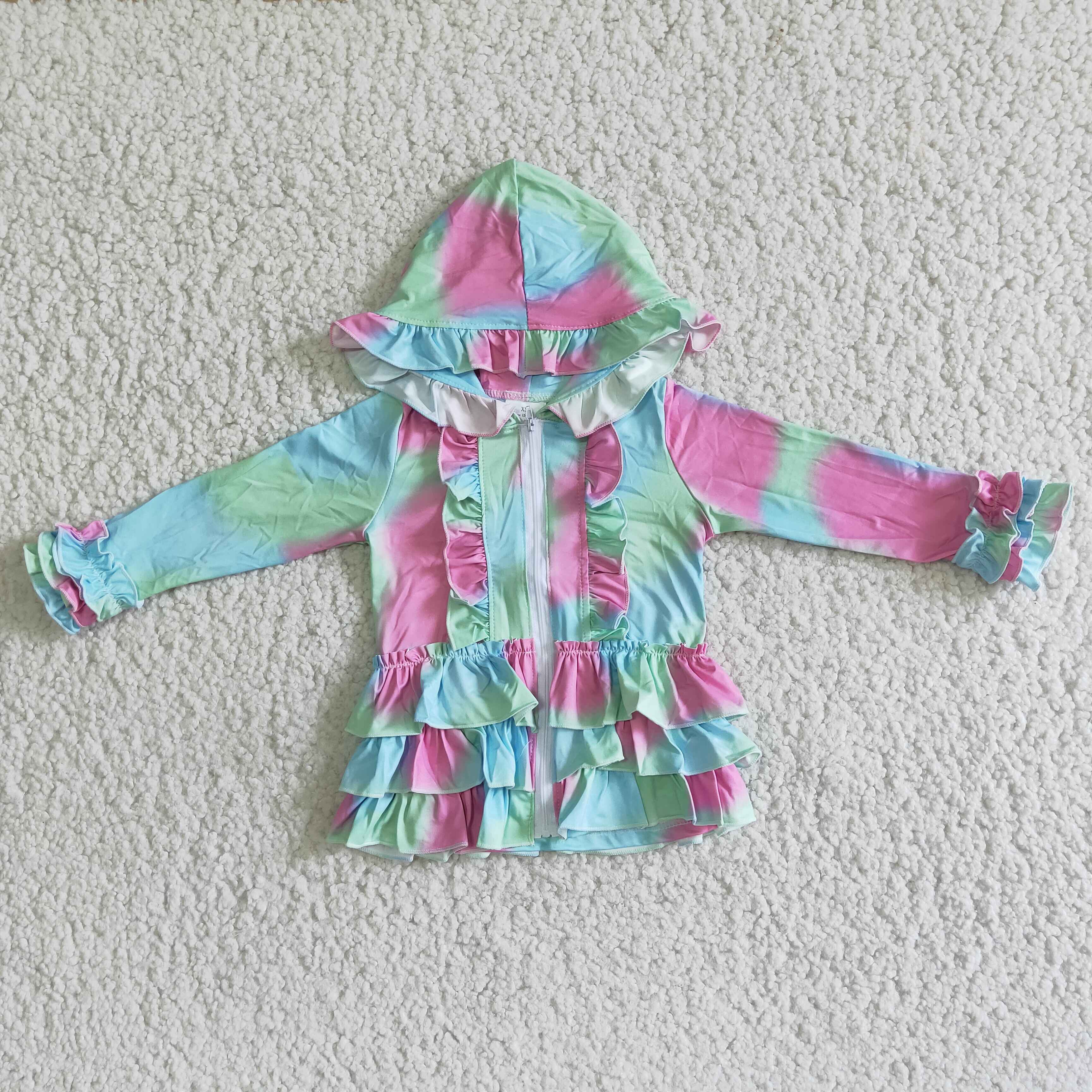 Girl Tie Dye Hoodie Cardigan